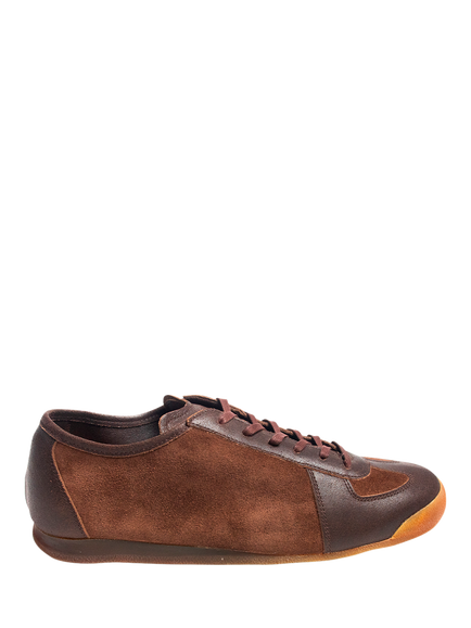GORAL Roma Suede Leather Lace Up Trainers, Black, Brown