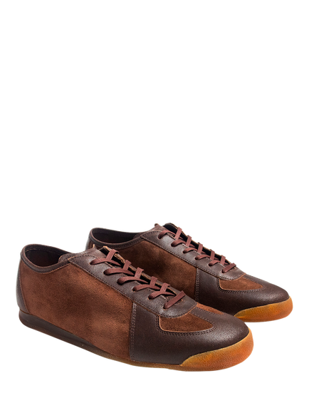 GORAL Roma Suede Leather Lace Up Trainers, Black - view 2, Brown