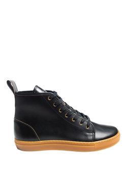 GORAL Smugs Leather High Top Trainers, Black, Black