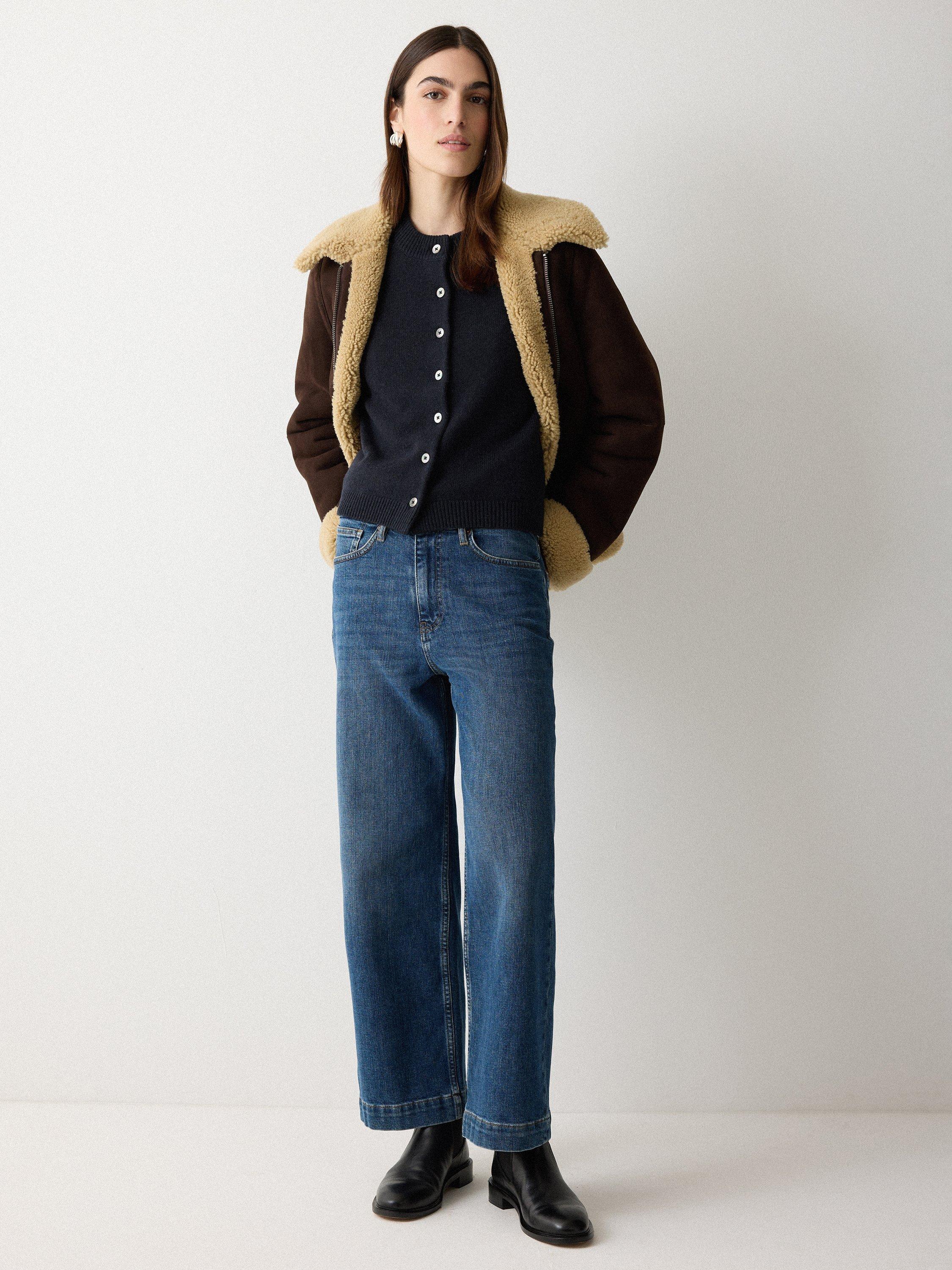 Product image 4 of 5, which shows Jigsaw Button Down Wool Rich Waistcoat, Navy, XS