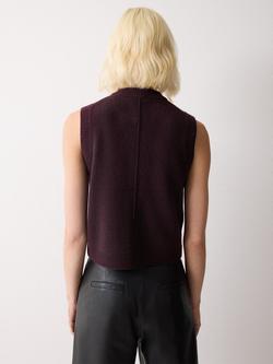 Jigsaw Button Down Wool Cashmere Waistcoat - view 2, Purple