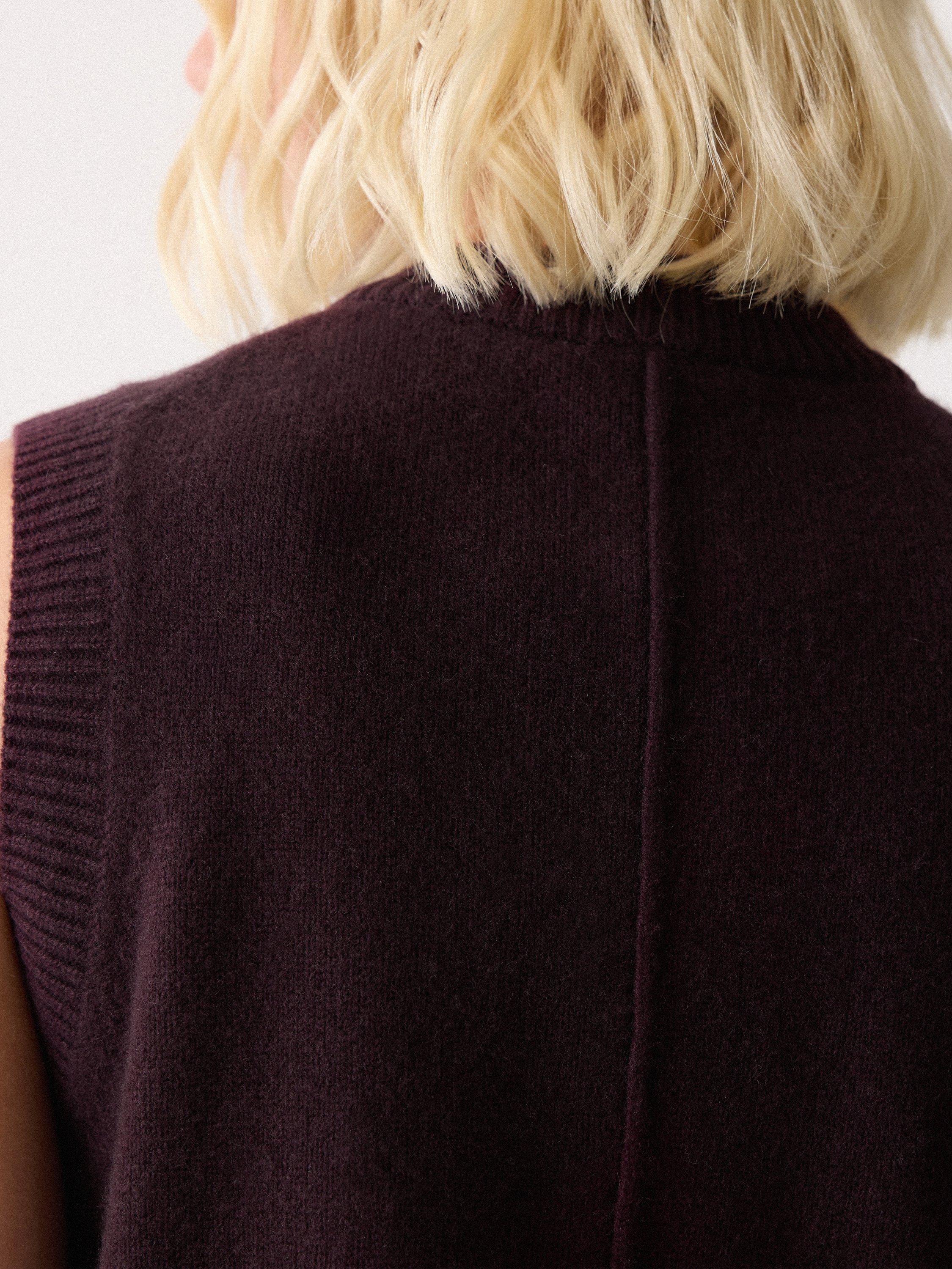 Product image 4 of 5, which shows Jigsaw Button Down Wool Rich Waistcoat, Purple, XS