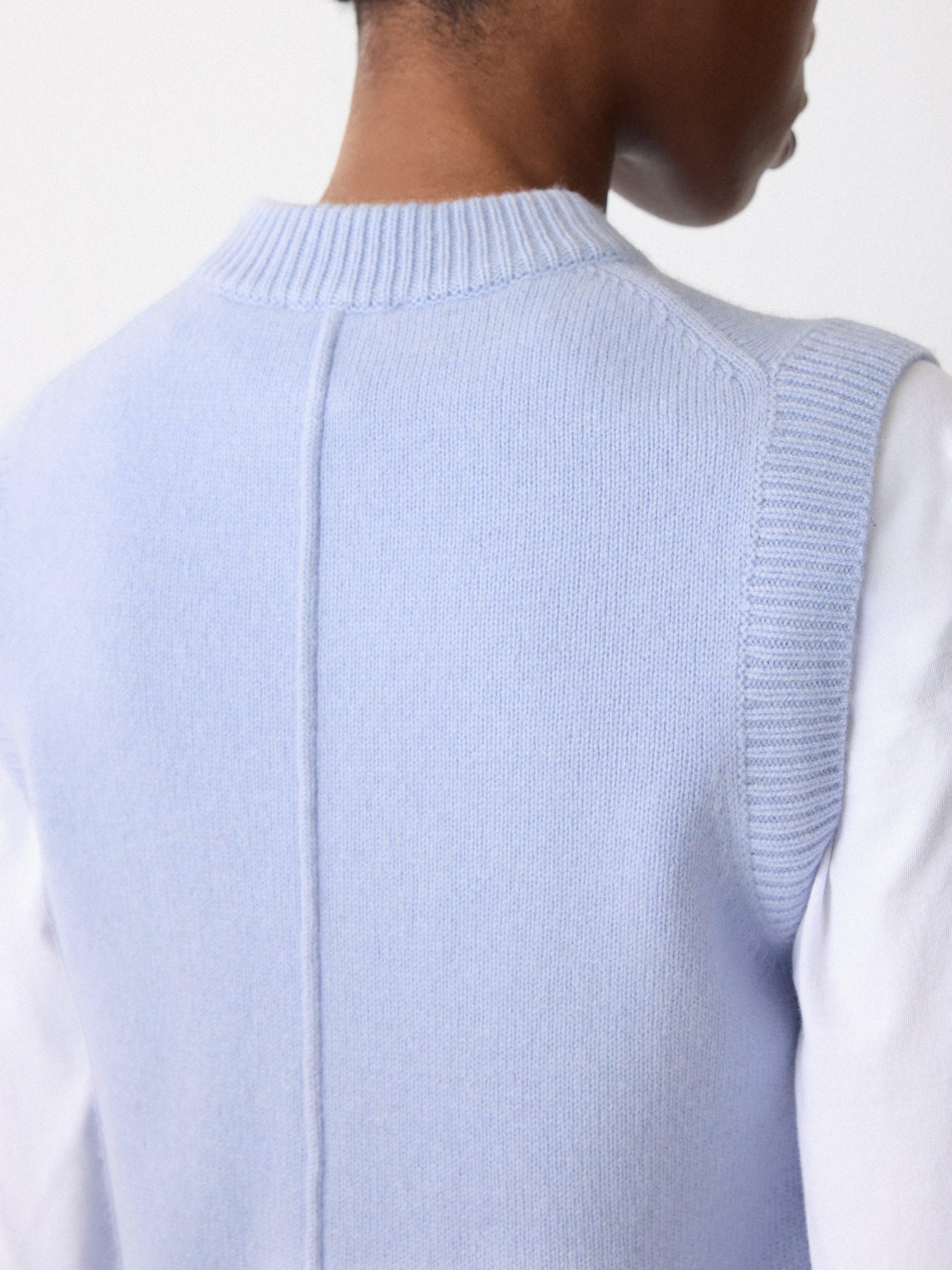 Product image 4 of 6, which shows Jigsaw Wool Cashmere Waistcoat, Blue, XS