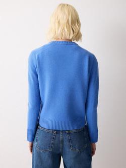 Jigsaw Wool Rich Saddle Jumper - view 2, Blue