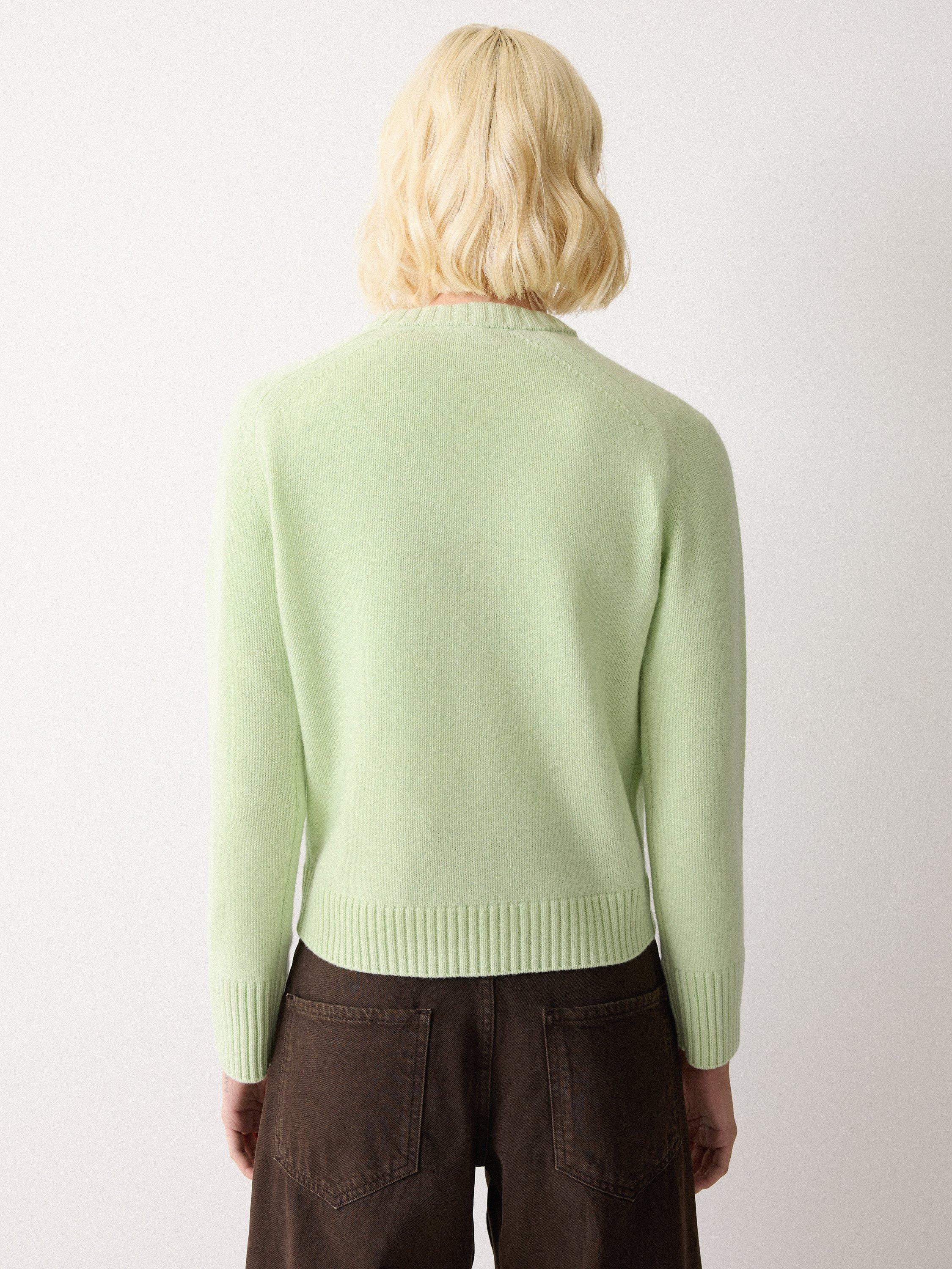 Product image 2 of 7, which shows Jigsaw Saddle Stitch Wool Rich Jumper, Green, XS