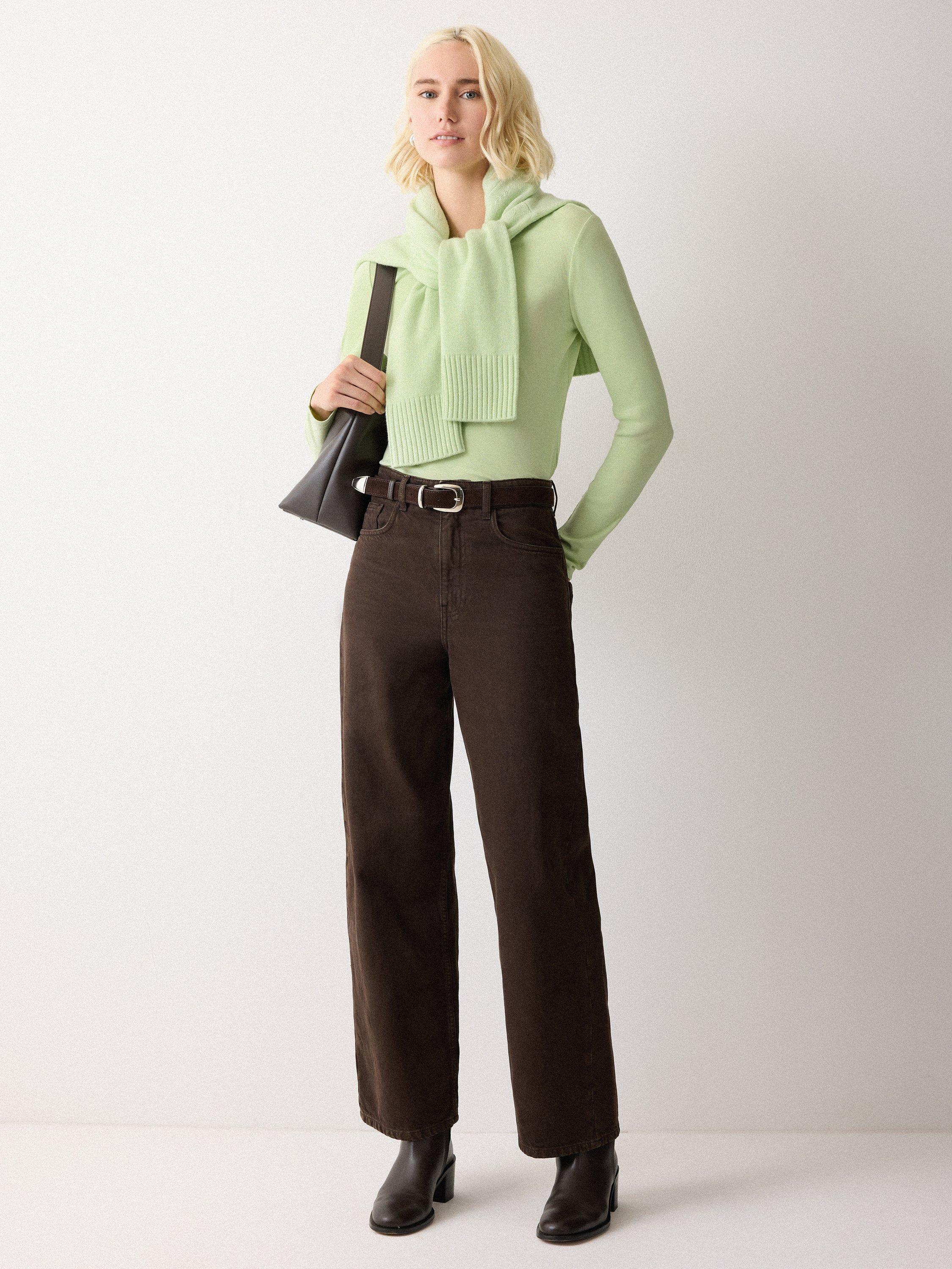 Product image 7 of 7, which shows Jigsaw Saddle Stitch Wool Rich Jumper, Green, XS