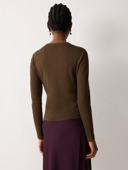 Jigsaw Button Through Long Sleeve Baby Top - view 2, Brown