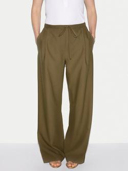 Jigsaw Tailored Drawstring Trousers, Green