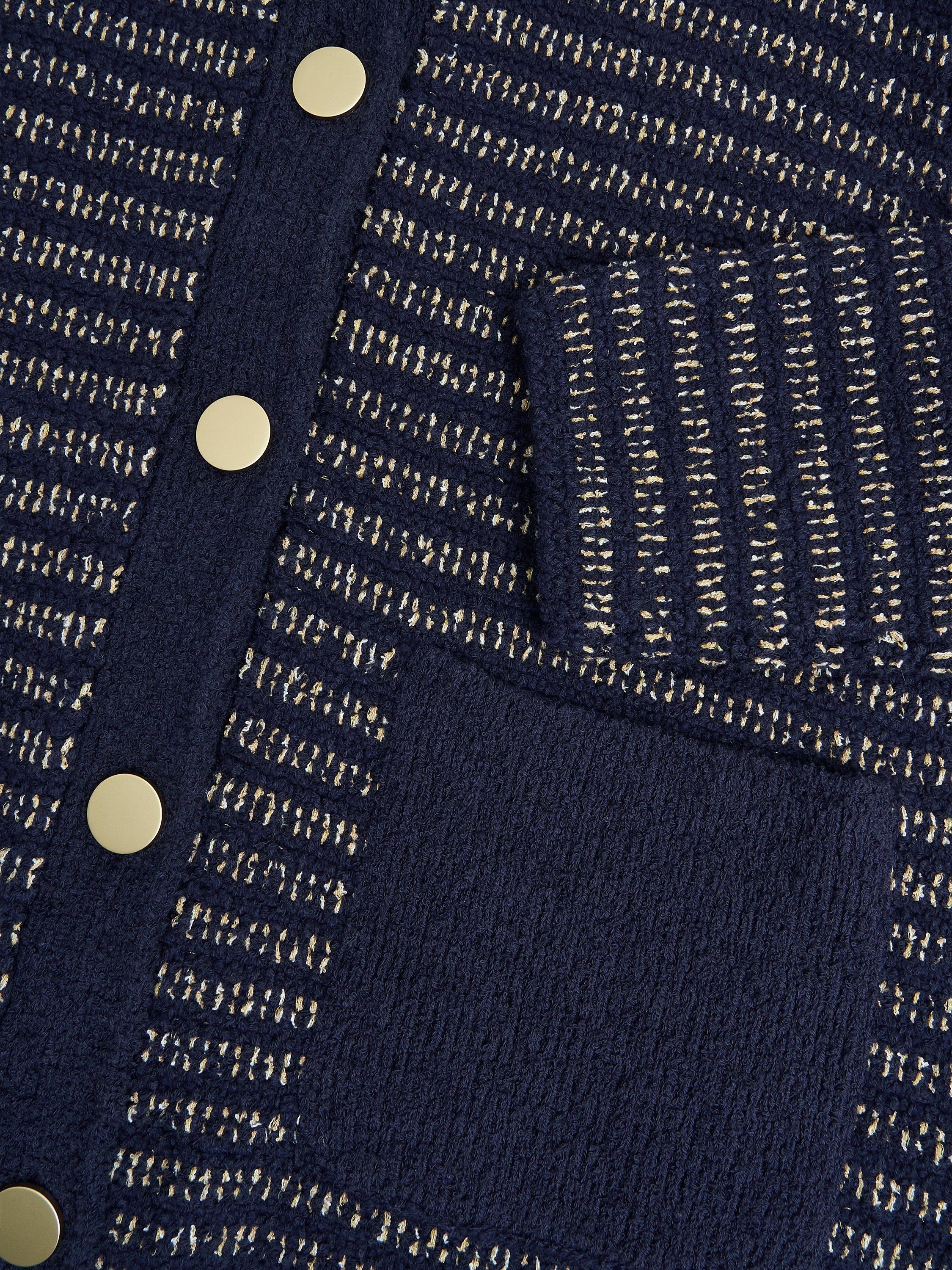 Product image 7 of 7, which shows Hobbs Sasha Knitted Jacket, Navy, L