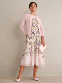 Hobbs Tresco Wool Rich Cardigan, Pale Pink, Pale Pink