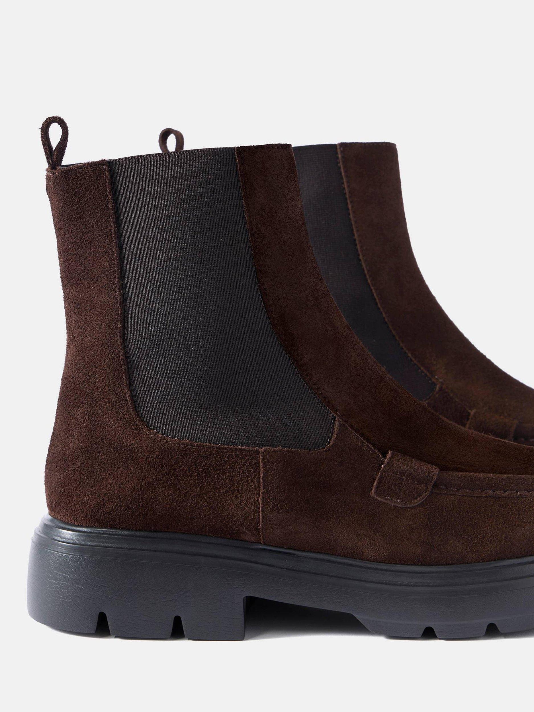 Product image 2 of 3, which shows Mint Velvet Reece Suede Chelsea Boots, Brown, 3