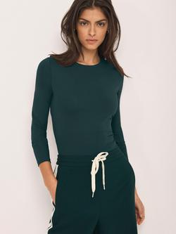 Mint Velvet Layering Crew Neck Top, Green, Green