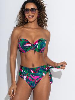 Pour Moi Heatwave Strapless Lightly Padded Bikini Top, Black/Multi - view 2, Black/Multi