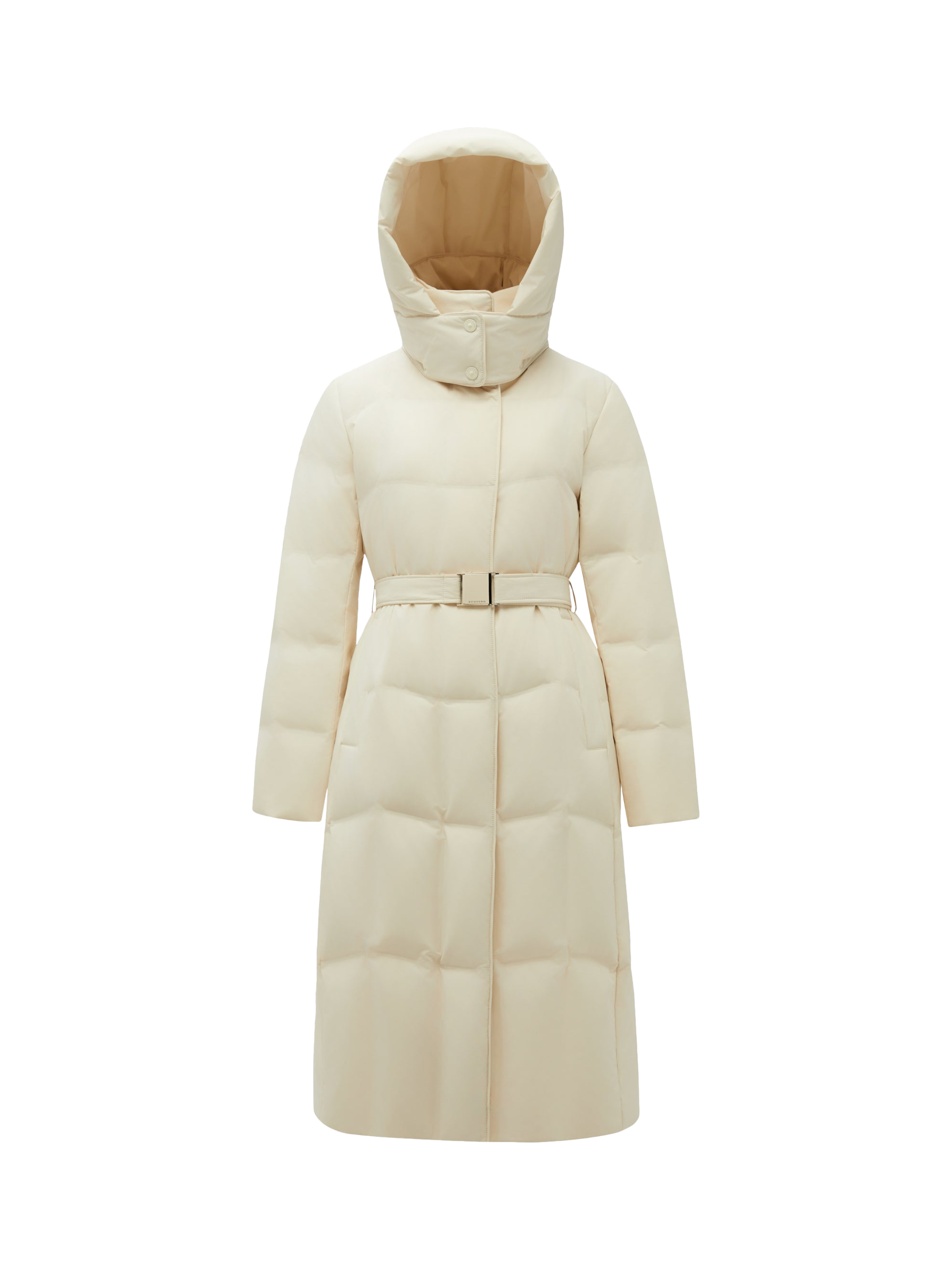 Product image 4 of 6, which shows Bosideng Belted Long Down Puffer Coat, Cream, 4