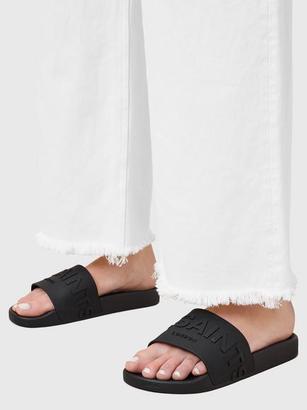 AllSaints Biggy Logo Slider Sandals - view 2, Black