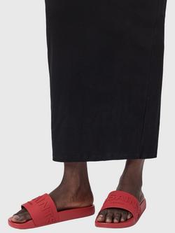 AllSaints Biggy Logo Slider Sandals - view 2, Bright Red