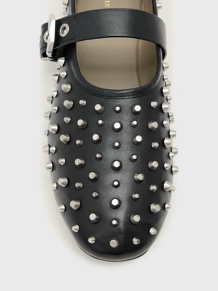 AllSaints Sabine Studded Mary Jane Shoes, Black - view 2, Black
