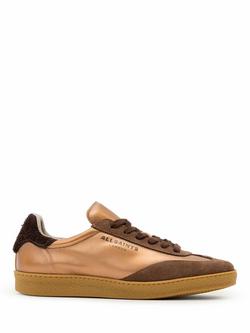 AllSaints Thelma Colour Block Leather Trainers, Bronze/Brown