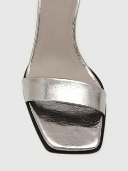 AllSaints Noir Leather Stiletto Heel Sandals, Gunmetal Grey - view 2, Gunmetal Grey