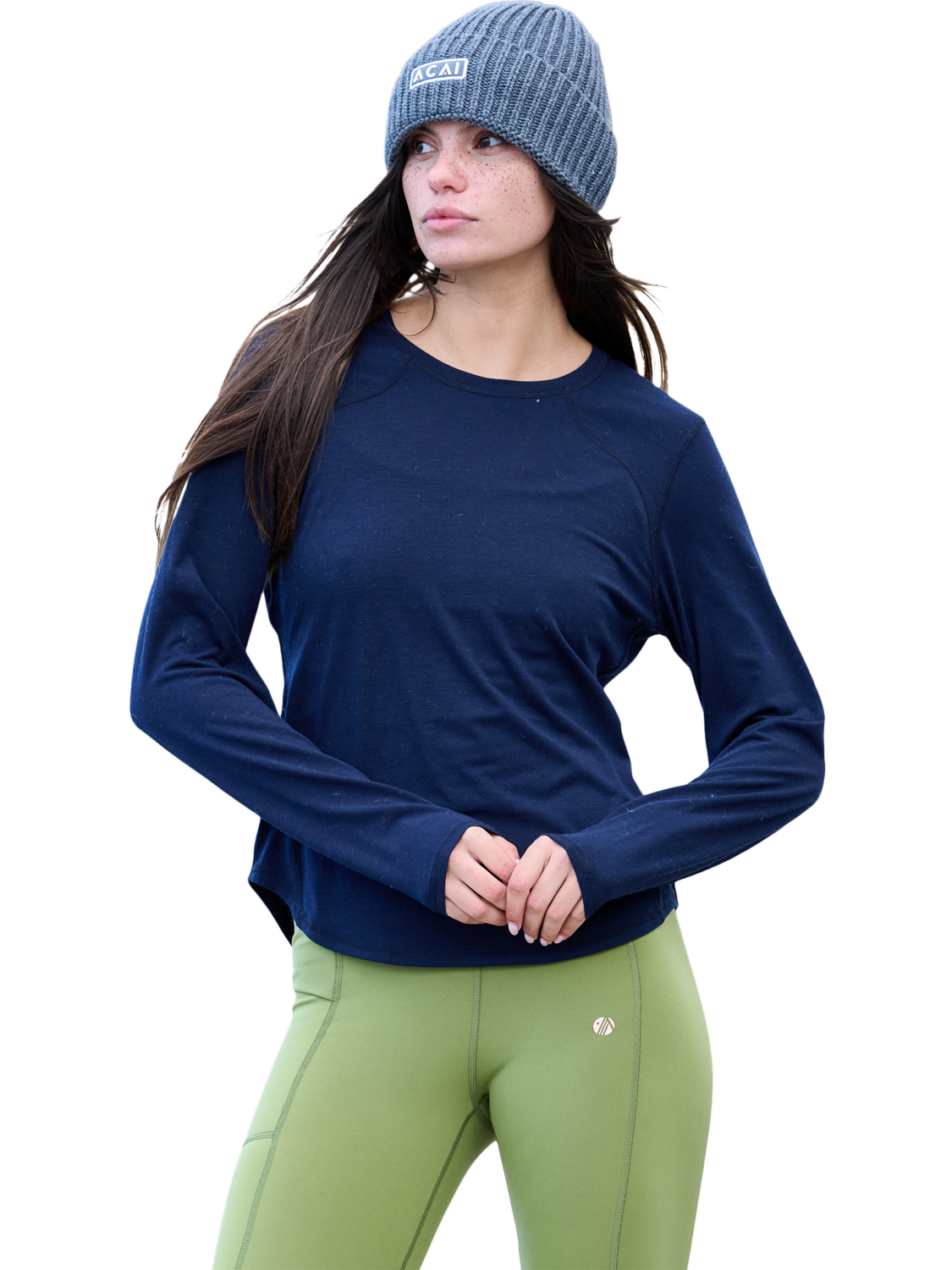 Product image 1 of 5, which shows ACAI Essence Long Sleeve Baselayer, Deep Navy, 6