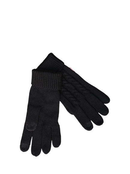 ACAI Merino Wool Blend Cable Knit Gloves, Black