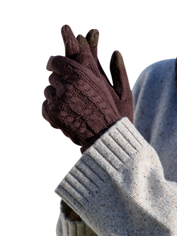 ACAI Merino Wool Blend Gloves, Chocolate Plum