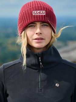 ACAI Merino Wool Blend Beanie - view 2, Cabernet