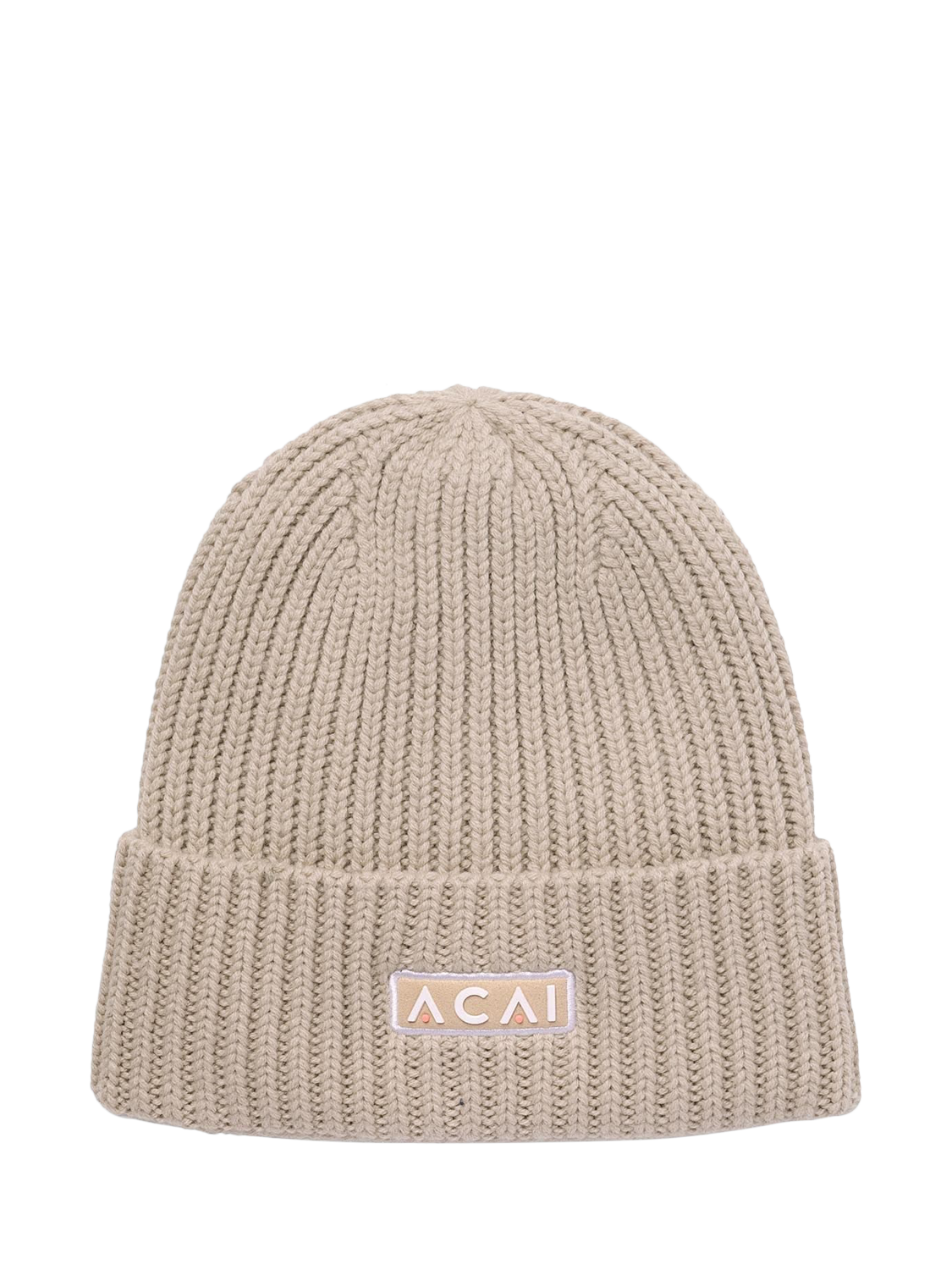 Product image 1 of 2, which shows ACAI Merino Wool Blend Beanie, Almond, One Size