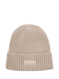 ACAI Merino Wool Blend Beanie, Almond