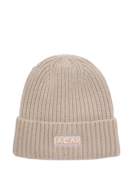 ACAI Merino Wool Blend Beanie, Almond