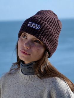 ACAI Merino Wool Blend Beanie, Chocolate Plum