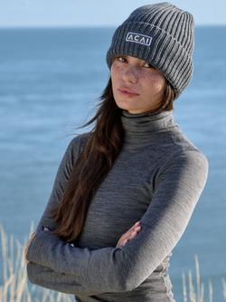 ACAI Merino Wool Blend Beanie - view 2, Grey Marl