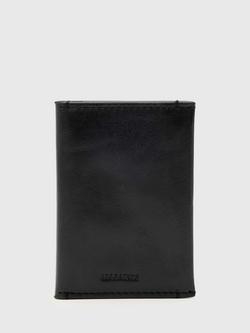 AllSaints Bifold Leather Wallet, Black, Black Black