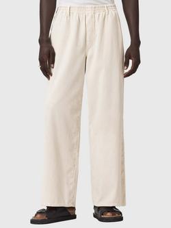 AllSaints Sabbath Straight-Cut Corduroy Trousers, Pebble White, Pebble White