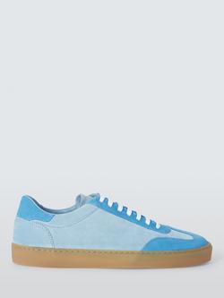 John Lewis Evermore Suede Lace Up Cup Sole Trainers, Blue, Blue