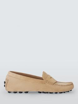 John Lewis Goldrush Suede Smart Driver Loafers, Taupe, Taupe