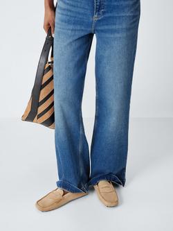 John Lewis Goldrush Suede Smart Driver Loafers, Taupe - view 2, Taupe