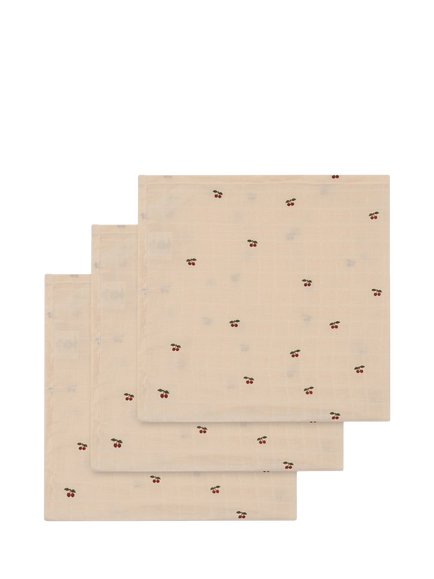Konges Sløjd Baby Organic Cotton Muslins, Pack of 3, Cream, Cream