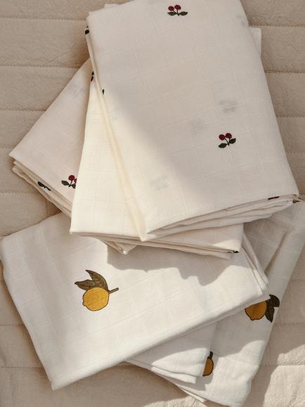 Konges Sløjd Baby Organic Cotton Muslins, Pack of 3, Cream - view 2, Cream