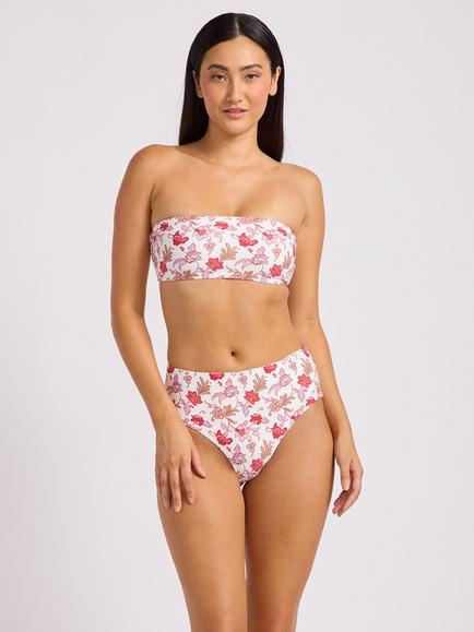 Seafolly Summer Chintz Bandeau Bikini Top, Ecru, Ecru