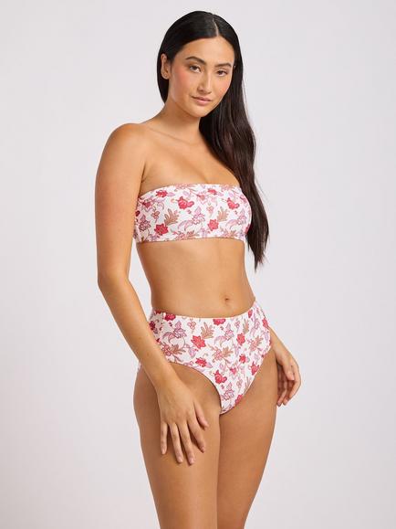 Seafolly Summer Chintz High Waist Bikini Bottoms, Ecru - view 2, Ecru