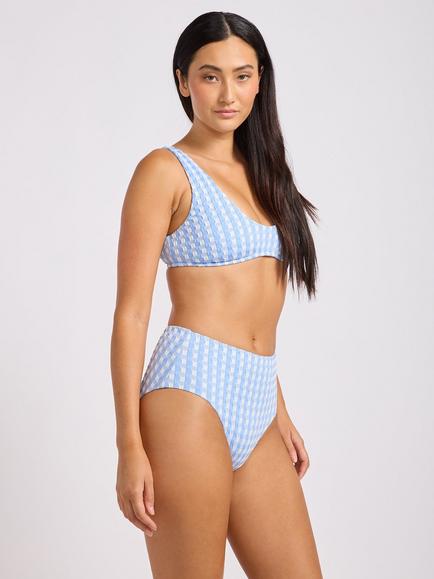 Seafolly Bella High Waisted Bikini Bottoms, Cornflower - view 2, Cornflower