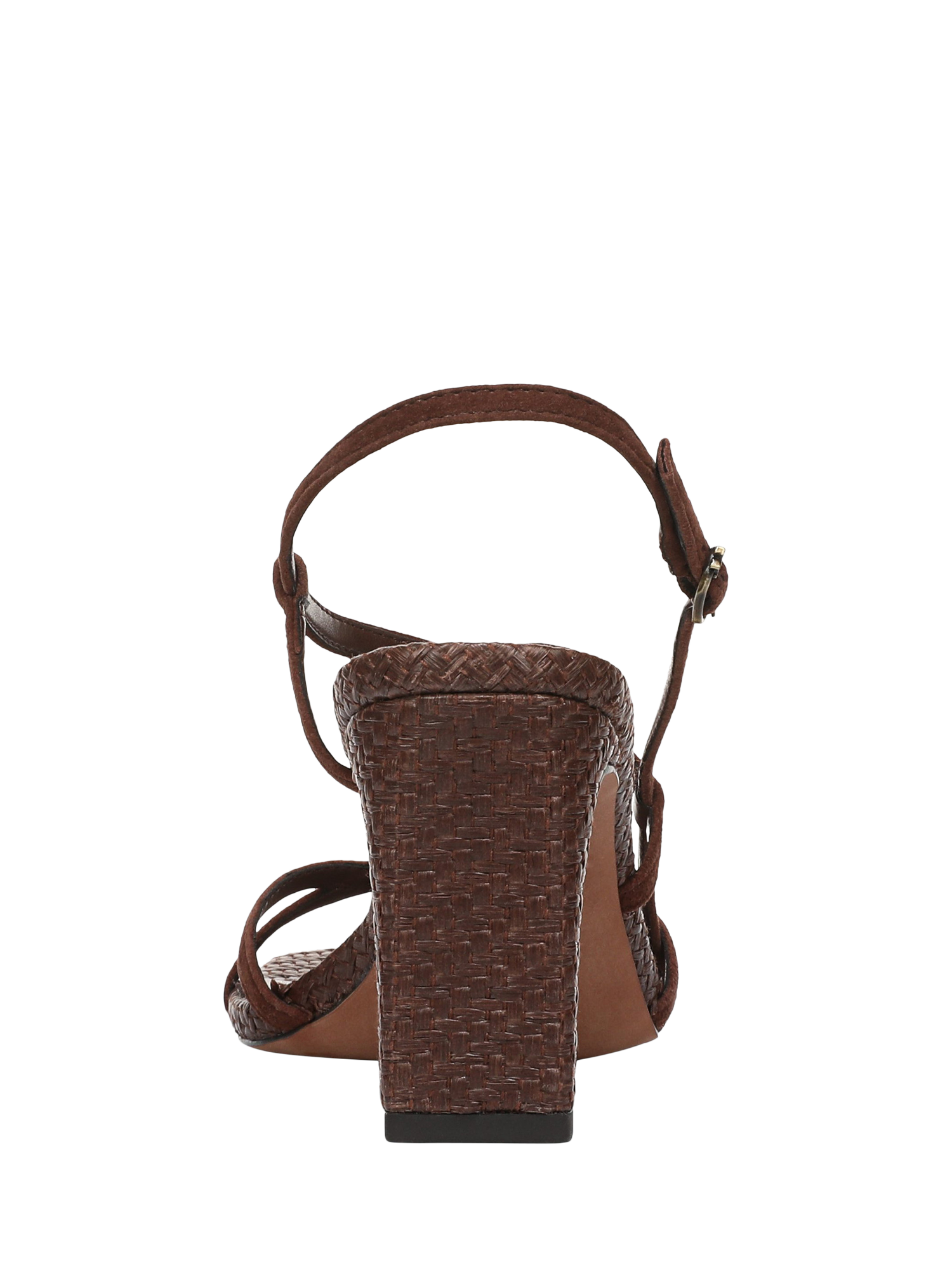 Product image 4 of 6, which shows Sam Edelman Elissa Leather Block Heel Sandals, Ande Brown, 3.5