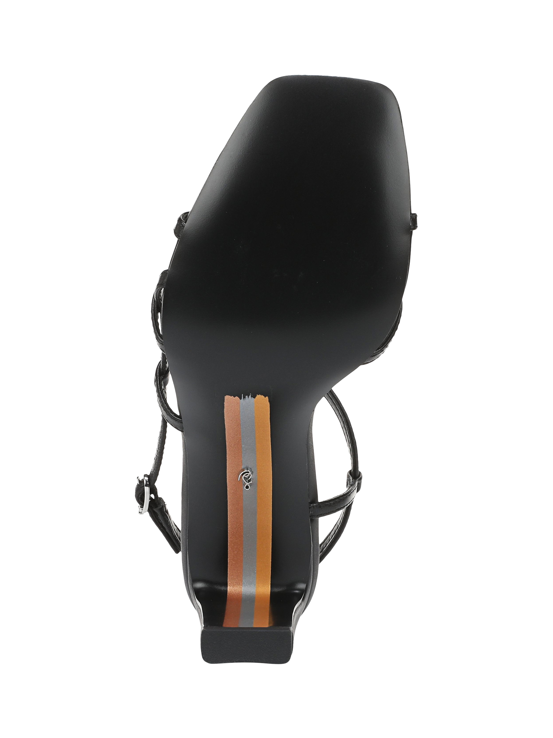 Product image 6 of 6, which shows Sam Edelman Elissa Leather Block Heel Sandals, Black, 3.5