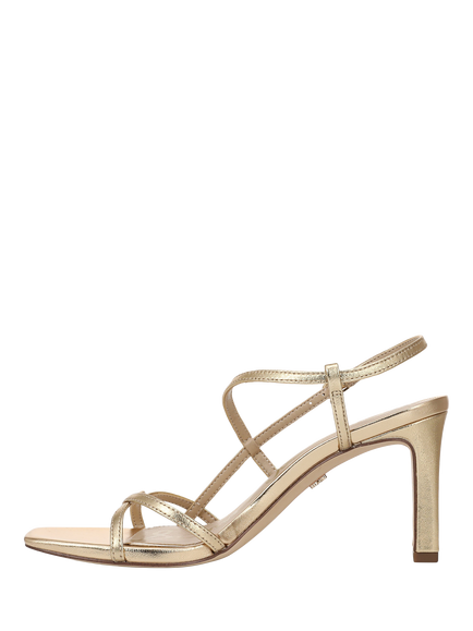 Sam Edelman Elissa Leather Block Heel Sandals, Amber Gold - view 2, Amber Gold