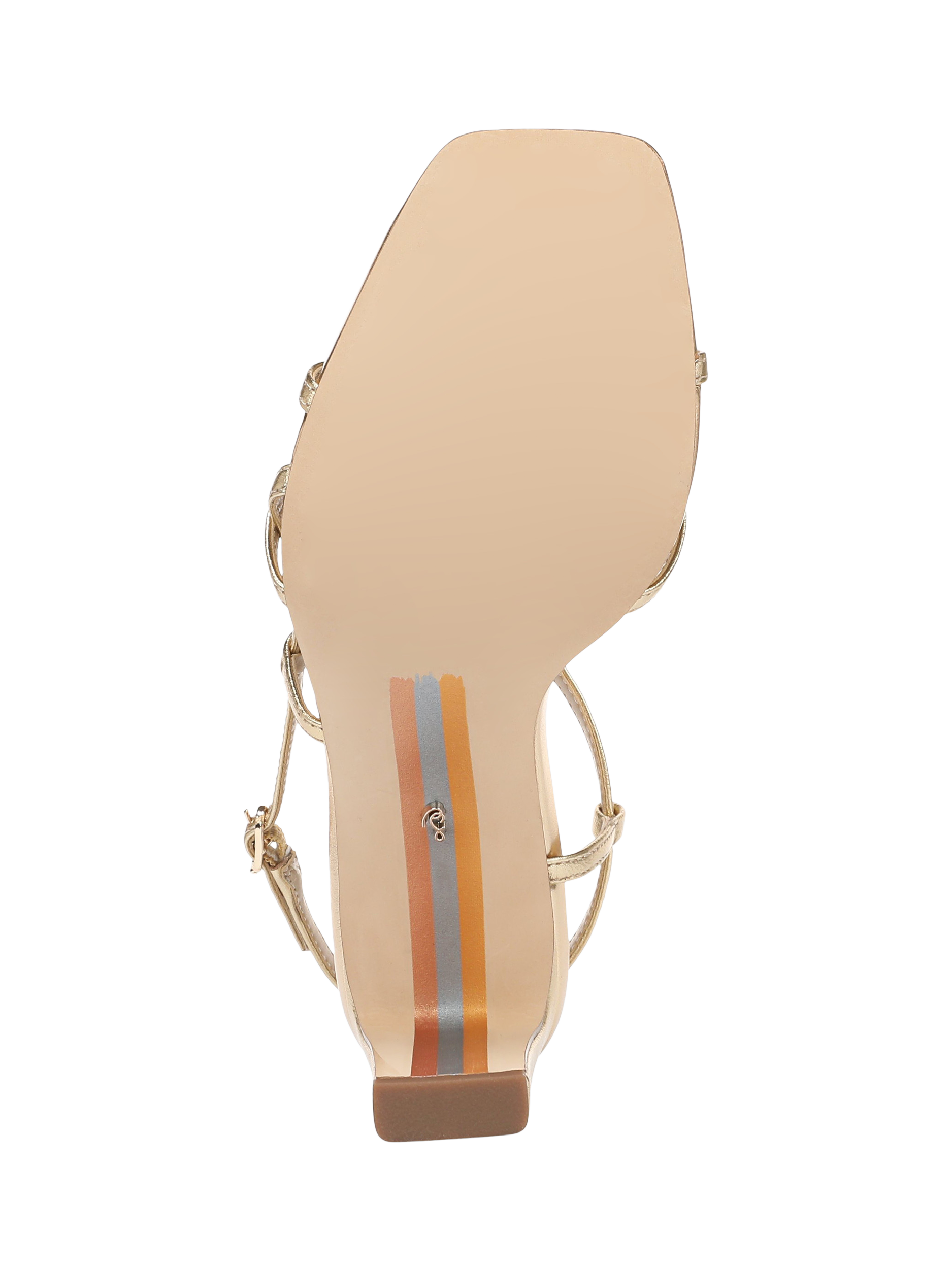 Product image 6 of 6, which shows Sam Edelman Elissa Leather Block Heel Sandals, Amber Gold, 3.5