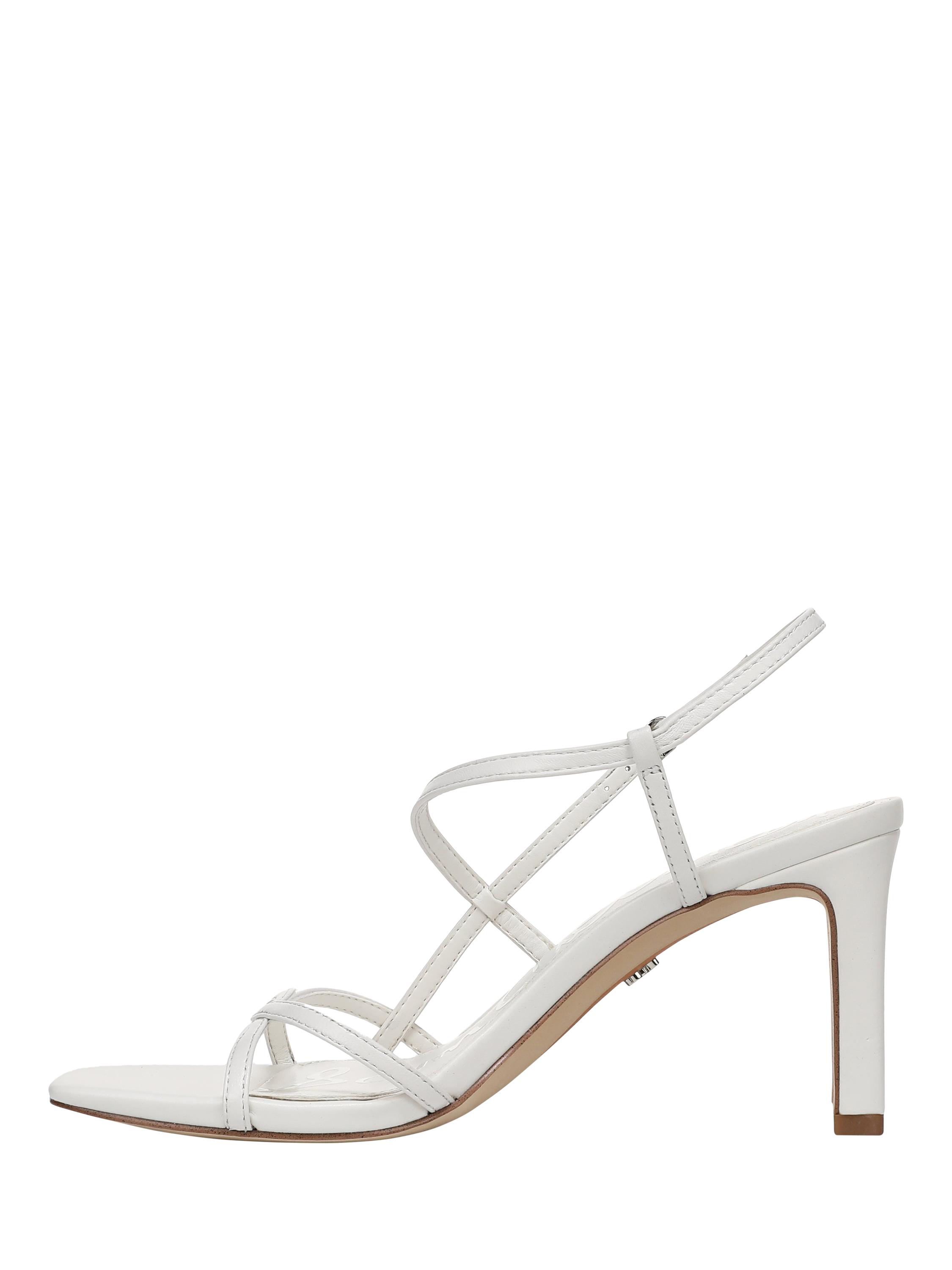 Product image 2 of 6, which shows Sam Edelman Elissa Leather Block Heel Sandals, Bright White, 3.5