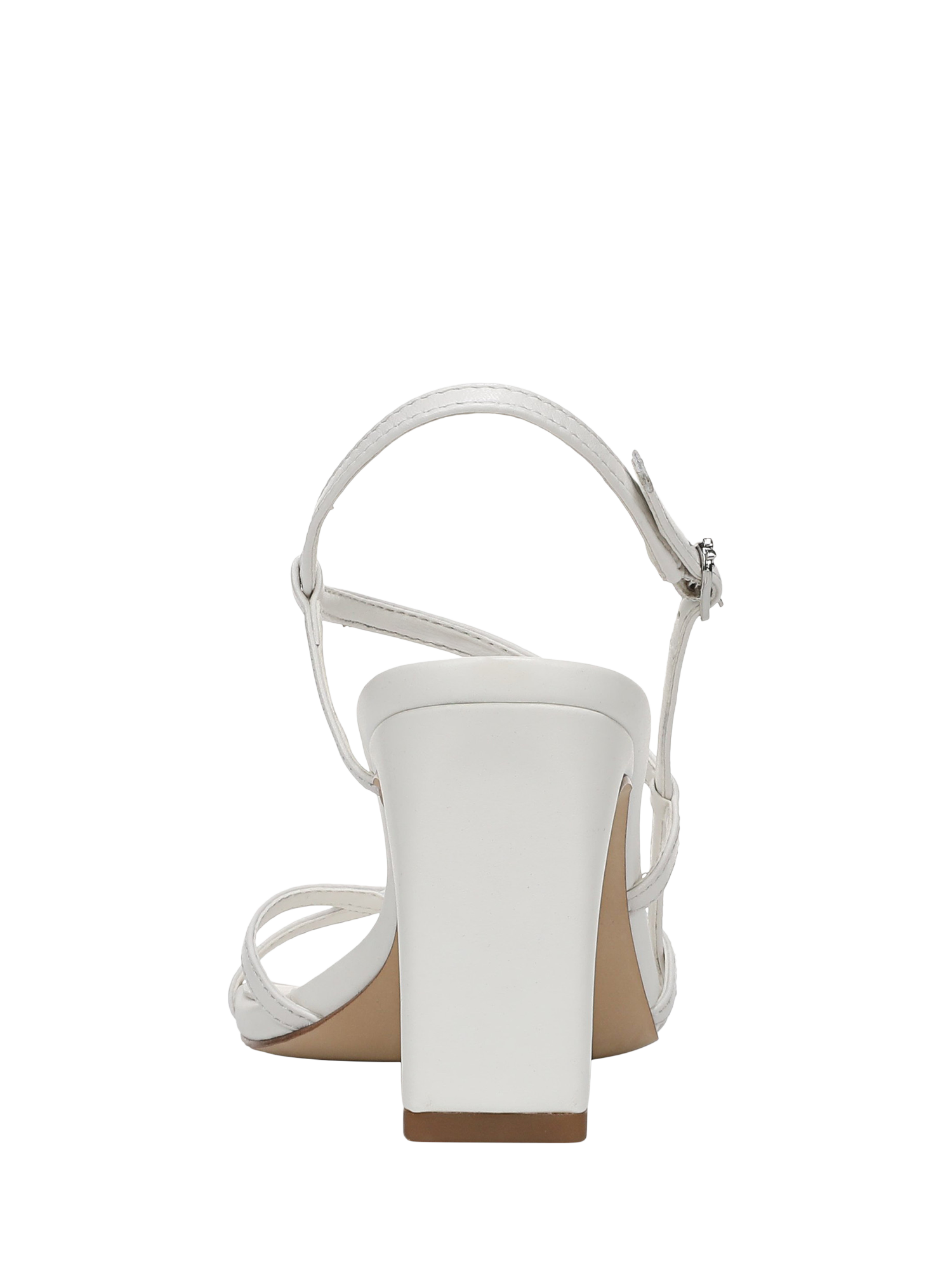 Product image 4 of 6, which shows Sam Edelman Elissa Leather Block Heel Sandals, Bright White, 3.5