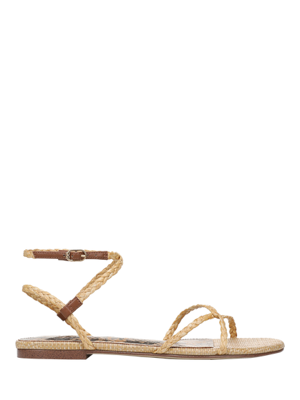 Sam Edelman Ellina Braid Strappy Flat Sandals, Natural