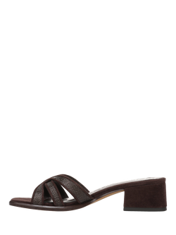 Sam Edelman Farrin Block Heel Slide Sandals - view 2, Cafe Noir